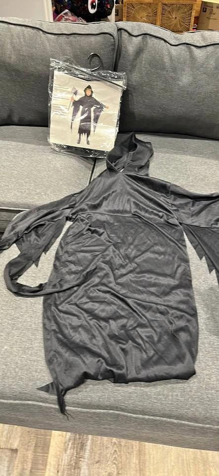 Children's Gothic Grim Reaper Costume Robe - Size Medium (8-10)