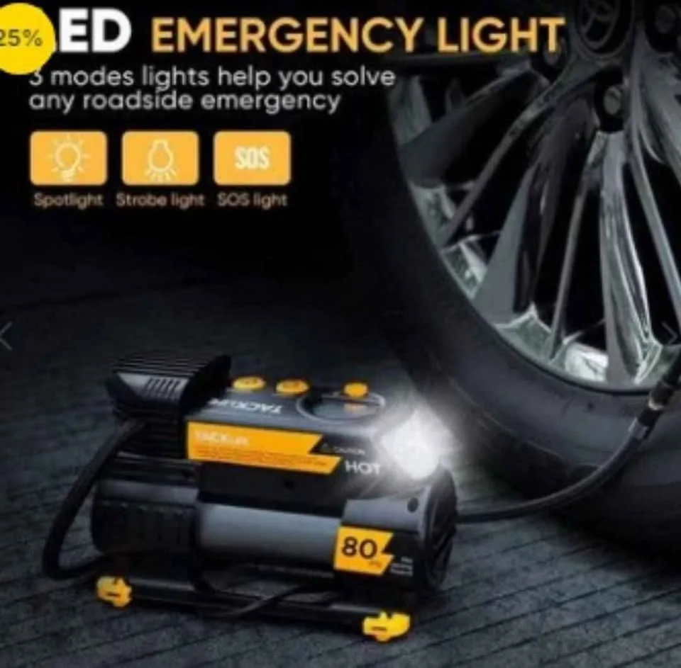 120W Rechargeable Portable Air Compressor Tire inflator image indicator(4)