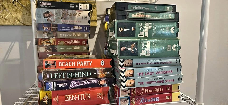 Vintage VHS Movie Collection - The Godfather, Hitchcock, Rascals