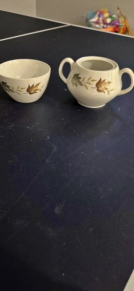 British Anchor Hostess Tableware September Morn Sugar Bowl and C