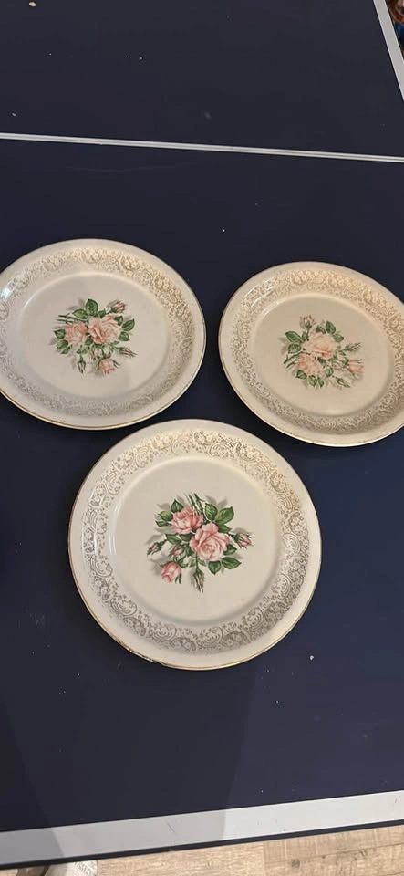 Vintage Georgian China Tudor Rose & Cornish Rose 22kt Gold Trim - photo 2