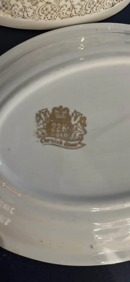 Vintage Georgian China Tudor Rose & Cornish Rose 22kt Gold Trim - photo 4