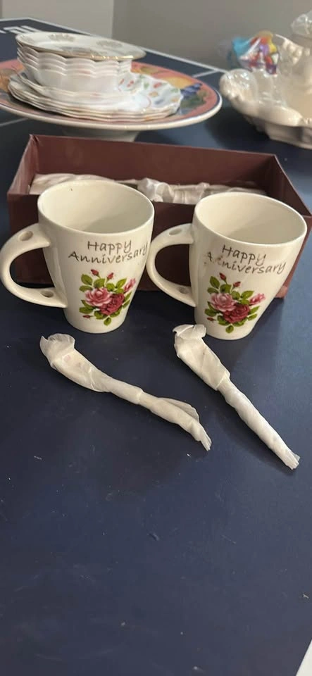 Happy Anniversary Floral Mug Set with Spoons - photo 2