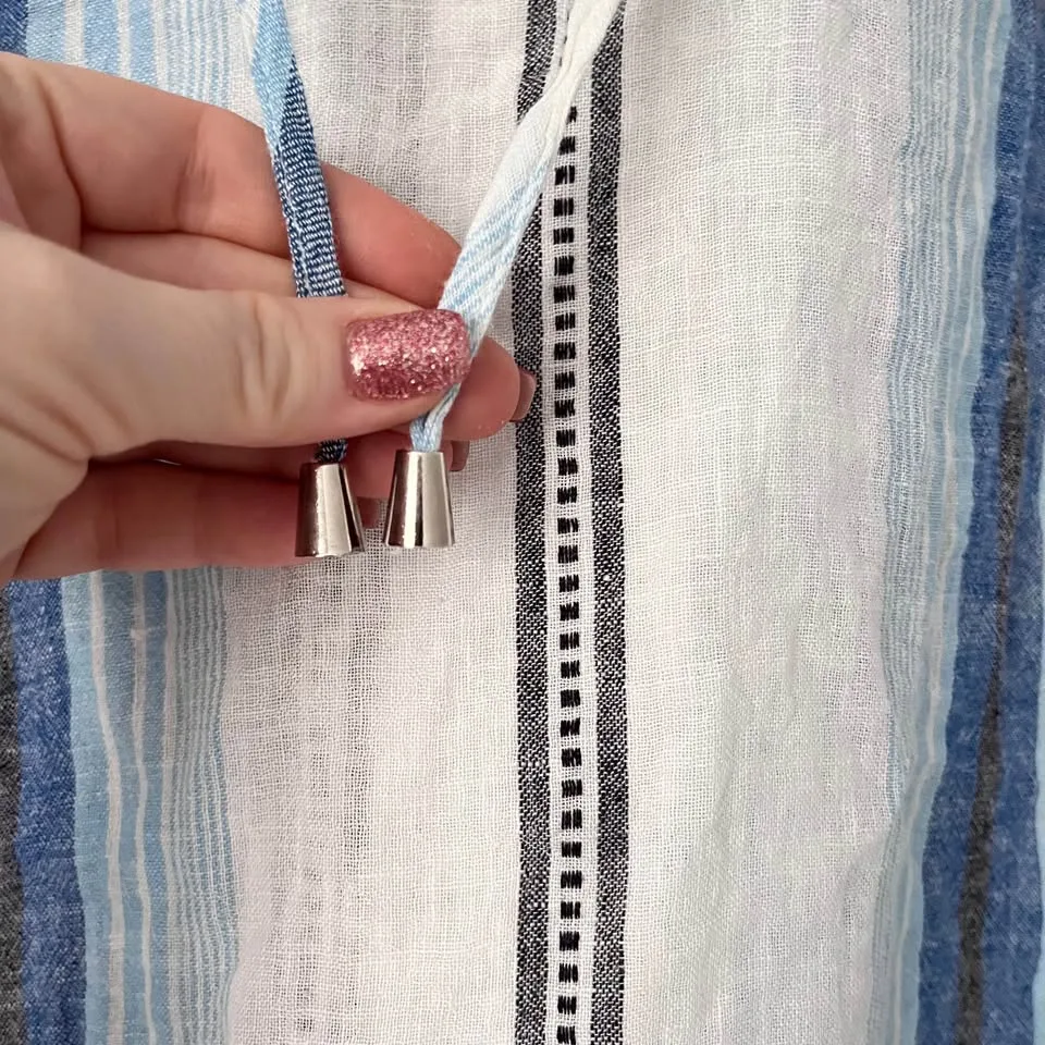 🧡Blue Island Striped Swim Tunic Dress Coverup Medium image indicator(3)