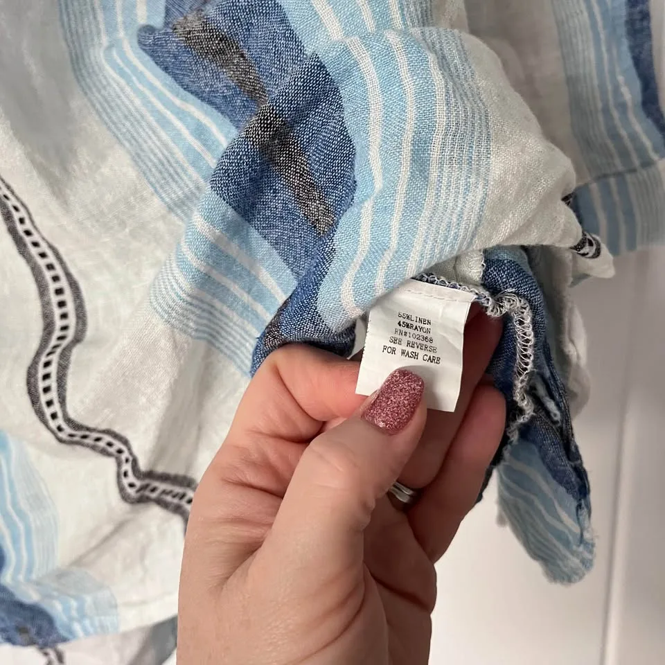 🧡Blue Island Striped Swim Tunic Dress Coverup Medium image indicator(5)