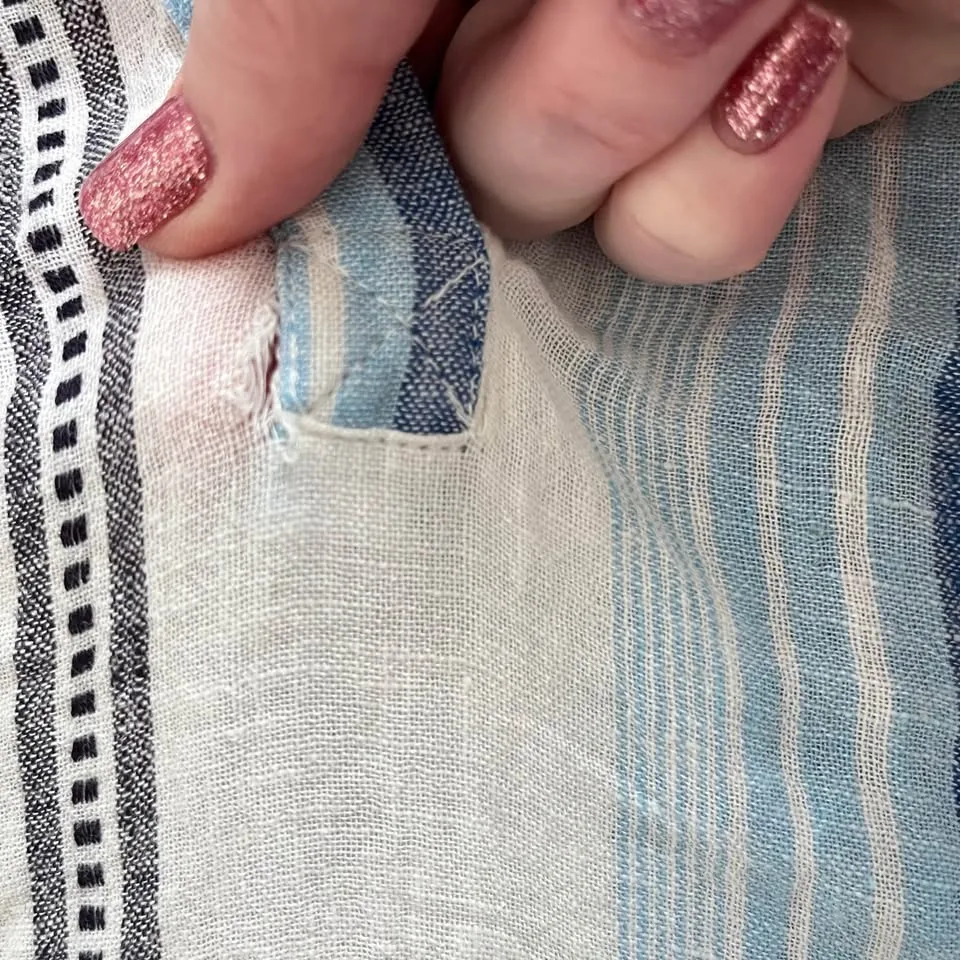 🧡Blue Island Striped Swim Tunic Dress Coverup Medium image indicator(6)