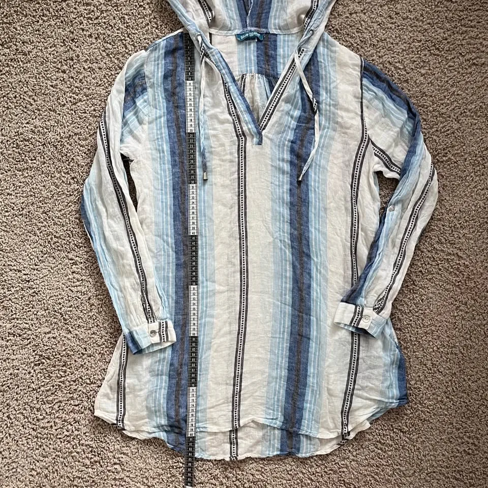 🧡Blue Island Striped Swim Tunic Dress Coverup Medium image indicator(8)