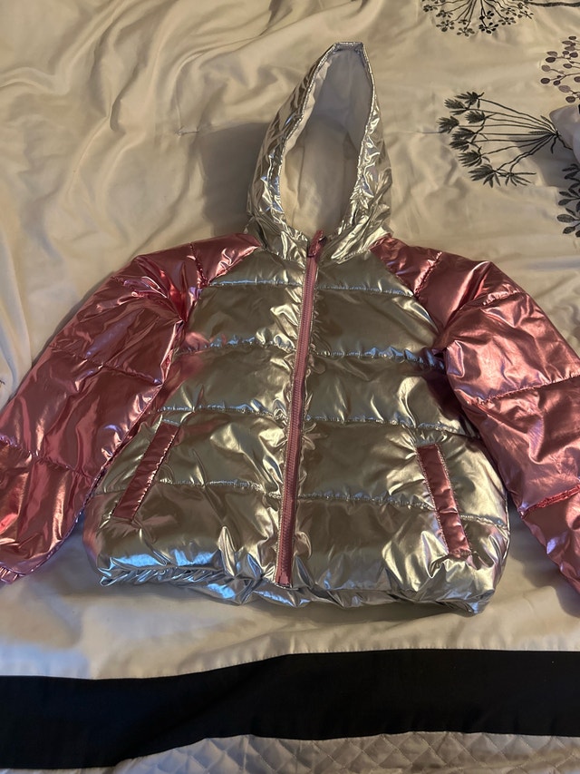 Girls Metallic Puffer Jacket