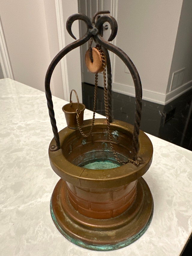 VTG brass and copper miniature wishing well. Natural patina. - photo 4