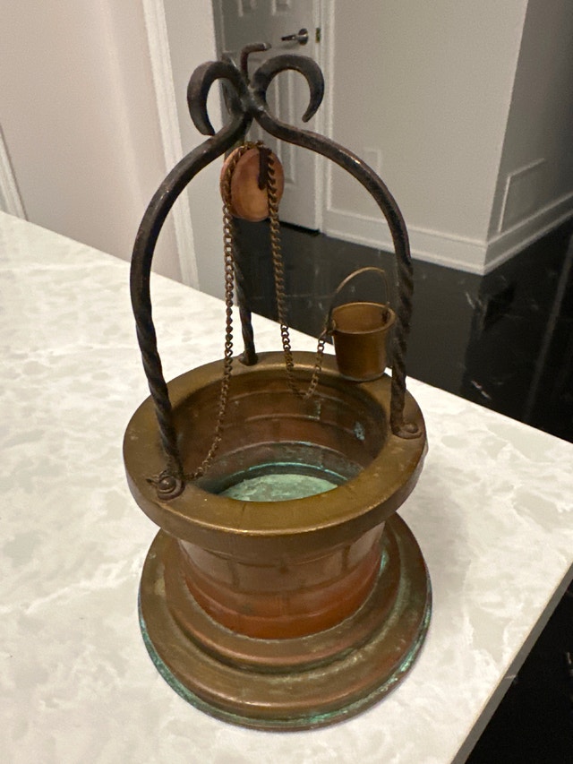 VTG brass and copper miniature wishing well. Natural patina. - photo 5