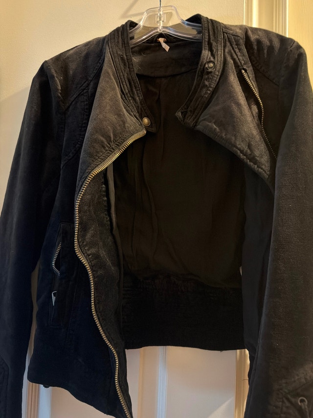 Free People Black Suede Moto Jacket - photo 3