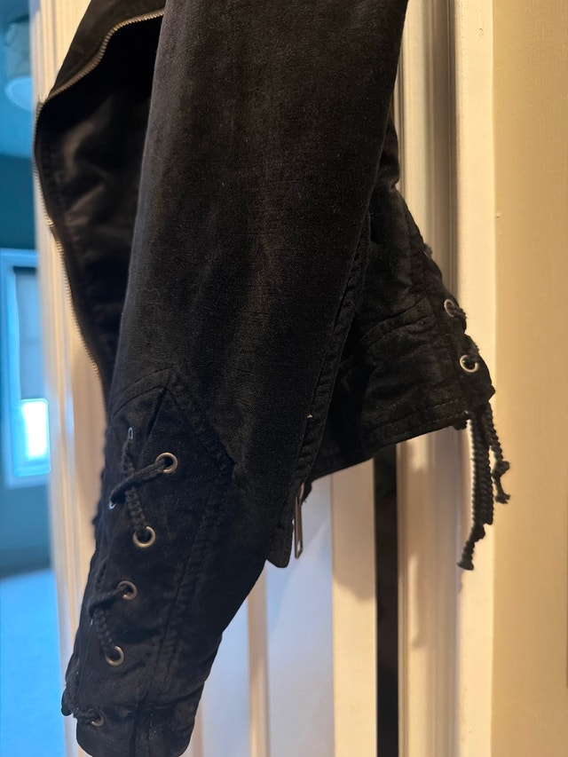 Free People Black Suede Moto Jacket - photo 4