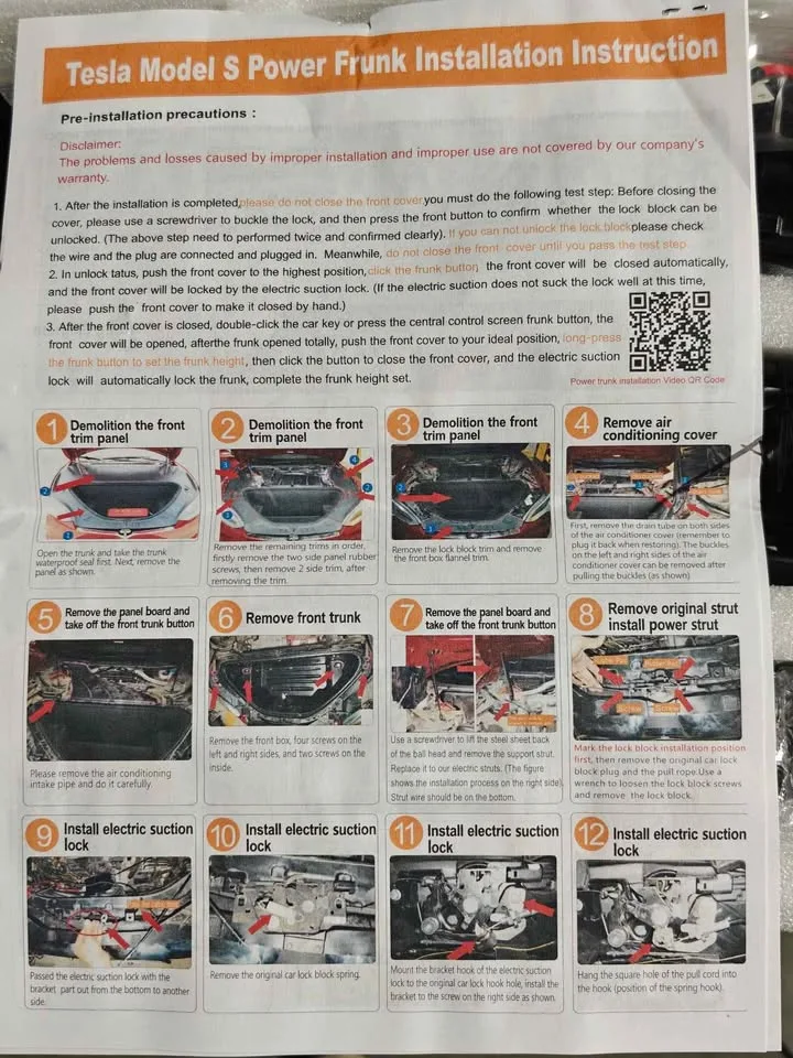 Hannshow Tesla Model S Power Frunk/Trunk (New/Open box) image indicator(4)