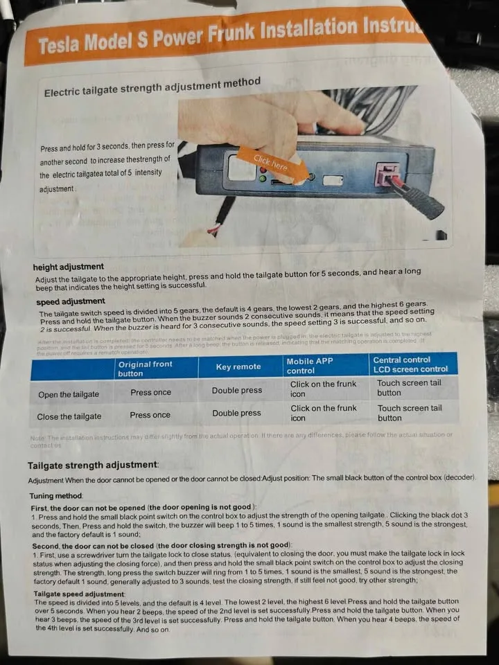 Hannshow Tesla Model S Power Frunk/Trunk (New/Open box) image indicator(6)
