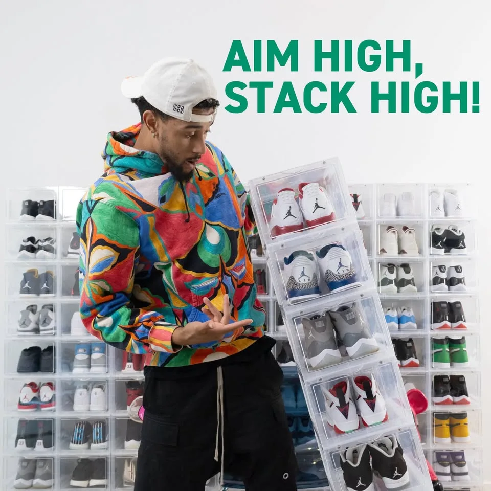 Ollie Shoe Box/Organizer-NEW 12 Pack Clear or Black image indicator(6)