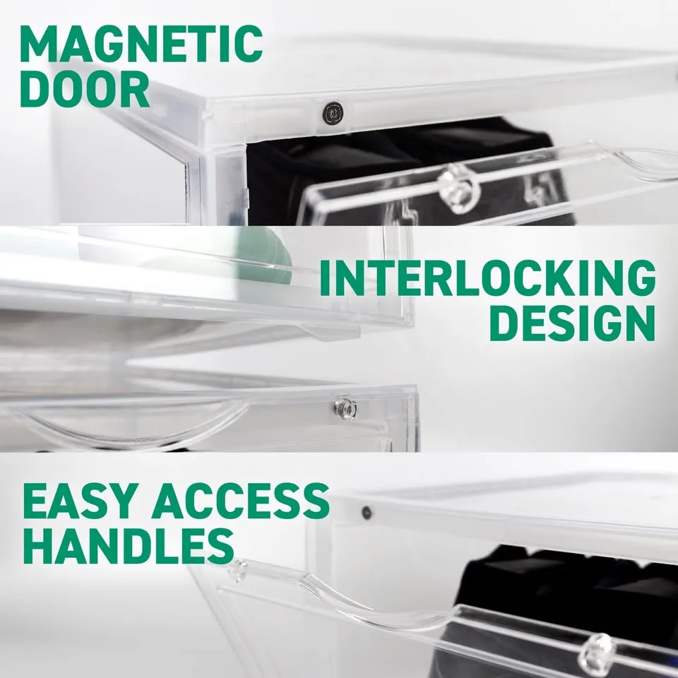 Ollie Shoe Box/Organizer-NEW 12 Pack Clear or Black image indicator(7)