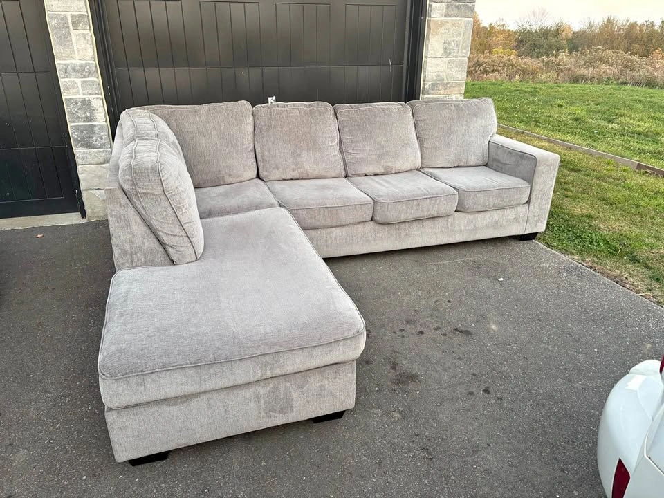 Large Grey Sectional Couch - Free Delivery