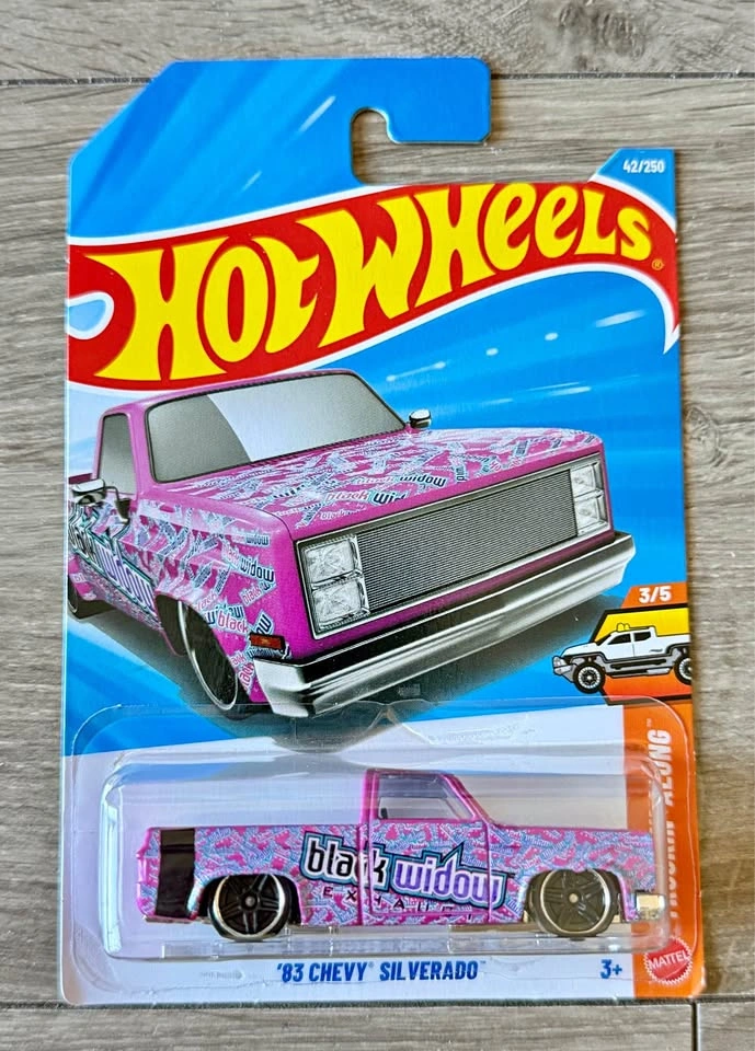 Hot Wheels Nissan Chevy Silverado Black Widow (Pink)