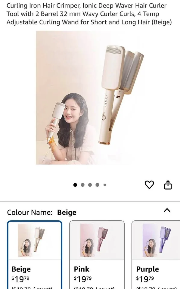 New Crimper, Ionic Deep Waver Hair Curler Tool thumbnail