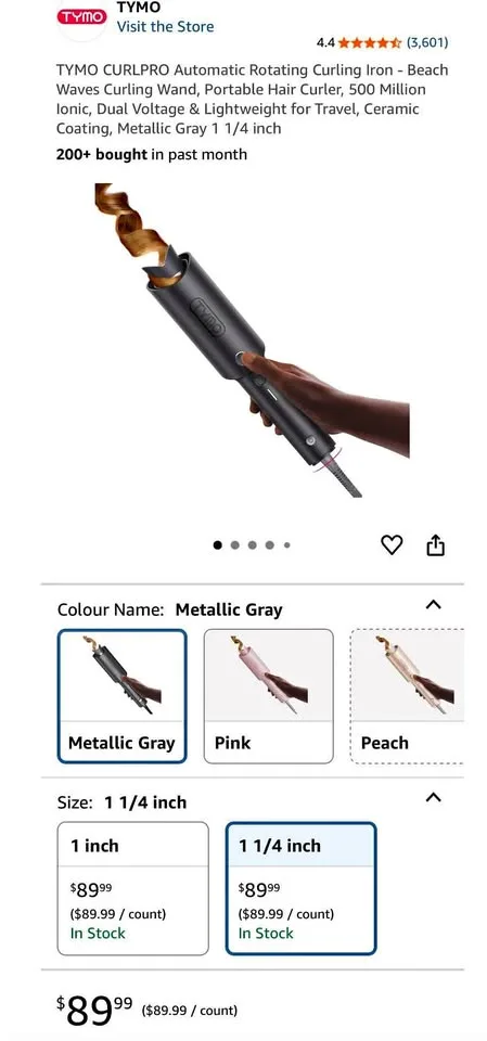 New TYMO CURLPRO Curling Iron, Beach Waves Wand, 1.25” thumbnail