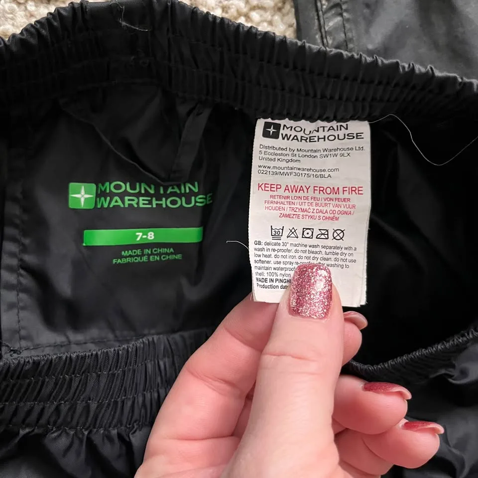 🧡Unisex Mountain Warehouse Rain Pants Youth Size 7/8 image indicator(2)