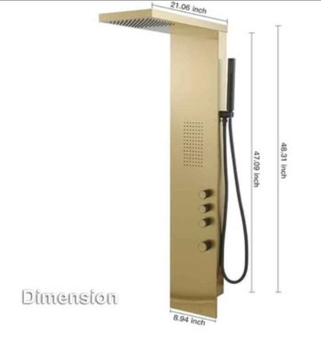 Brand new Brushed Gold Shower Panel Tower System - photo 3