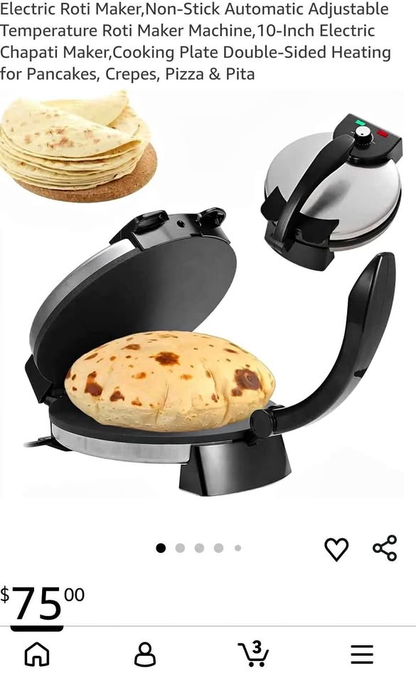 Electric Roti Maker, Non-Stick Automatic Adjustable Temperature