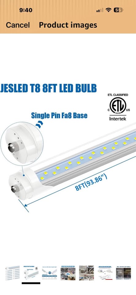 Brand new JESLED 8 feet LED bulbs, 50 W - photo 3