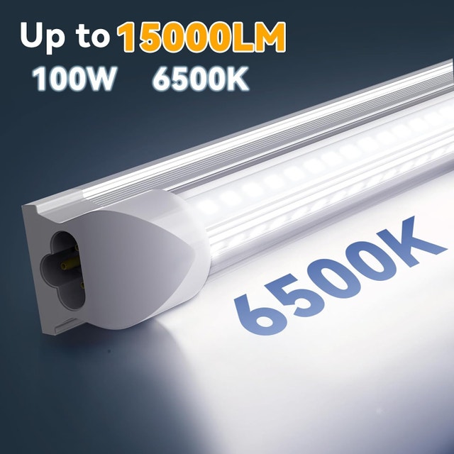 JESLED 8FT LED Shop Light, 100W 15000LM, 6500K Cool White