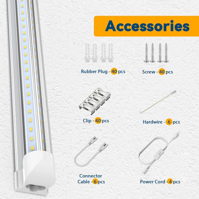 JESLED 8FT LED Shop Light, 100W 15000LM, 6500K Cool White - photo 4