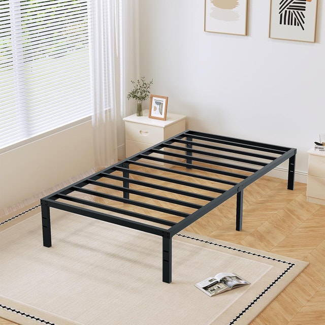 Twin Bed Frame 800lbs Heavy Duty Metal Platform