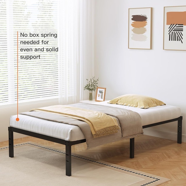 Twin Bed Frame 800lbs Heavy Duty Metal Platform - photo 3