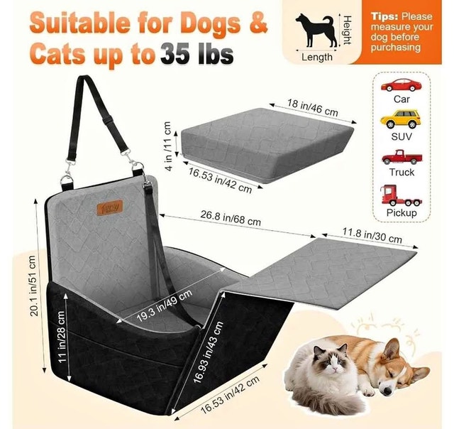 Brand new Elevated Dog Car Seat for Small and Medium Dogs