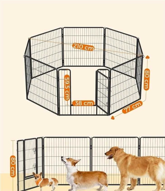 Feandrea Dog Playpen, DIY Dog Fence, 8 Panels, 31.5-Inch Tall - photo 4