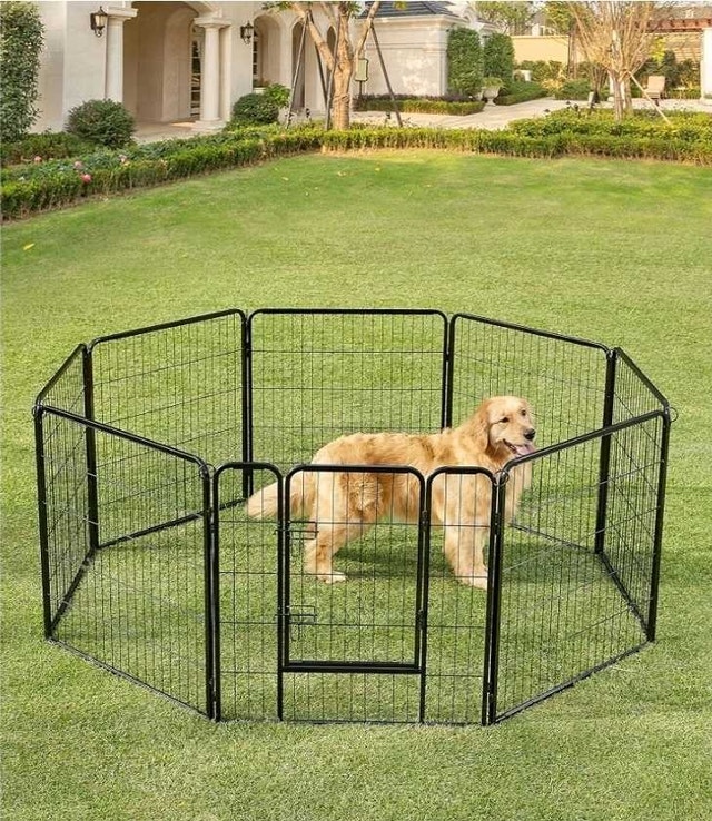 Feandrea Dog Playpen, DIY Dog Fence, 8 Panels, 31.5-Inch Tall - photo 5