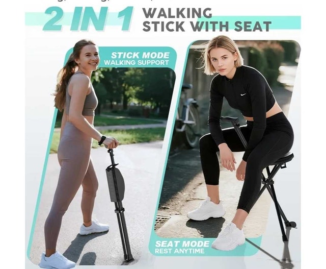 Portable Walking Cane with Seat: 330 lb - photo 5