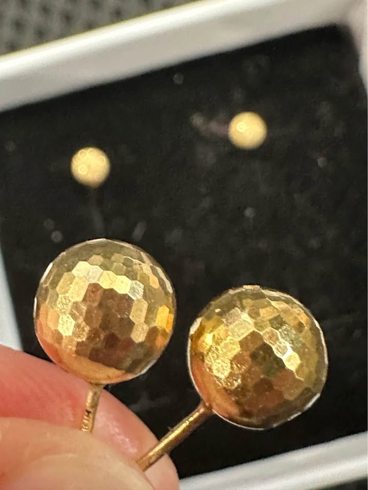 Stud Balls Earrings Pure 18K Yellow Gold 🧡 - photo 2