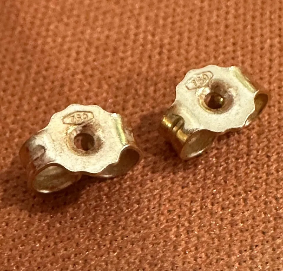 Stud Balls Earrings Pure 18K Yellow Gold 🧡 image indicator(7)