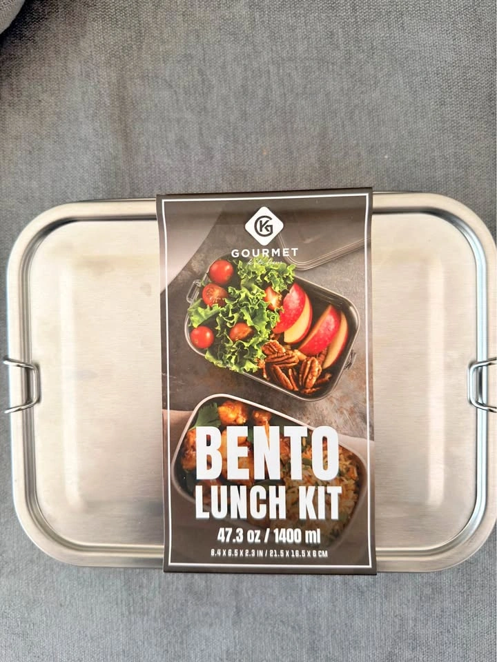 Gourmet Kitchen Bento Lunch Kit – 1400 mL Stainless Steel Contai