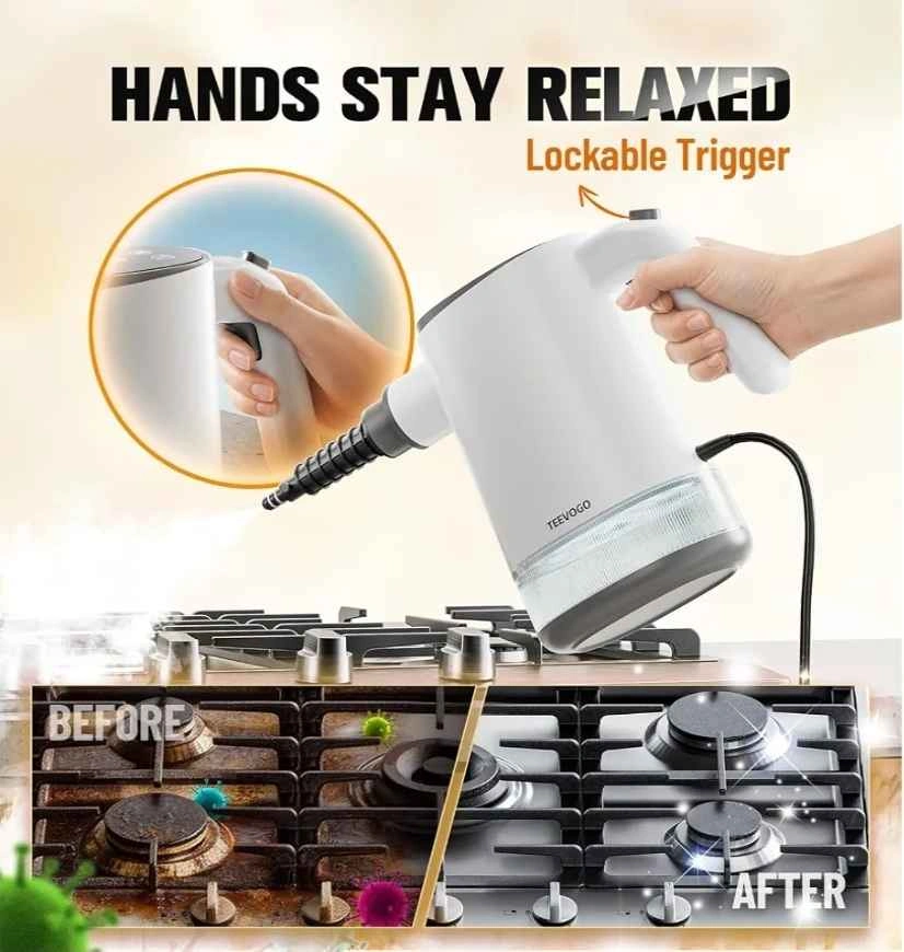 Teevogo Handheld Steam Cleaner, 3-Second Heat-Up - photo 2