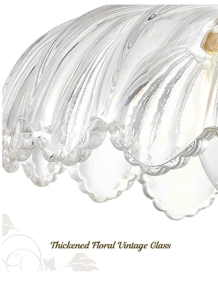 New FEMILA 10.4" Gold Pendant Light with Flower Glass - photo 4