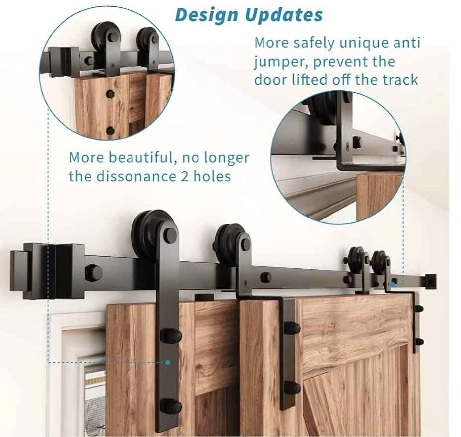 ZEKOO 7FT Single Track Bypass Sliding Barn Door Hardware Kit - photo 2