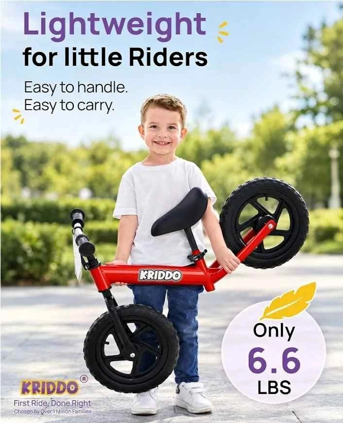 New KRIDDO Toddler Balance Bike 12 Inch