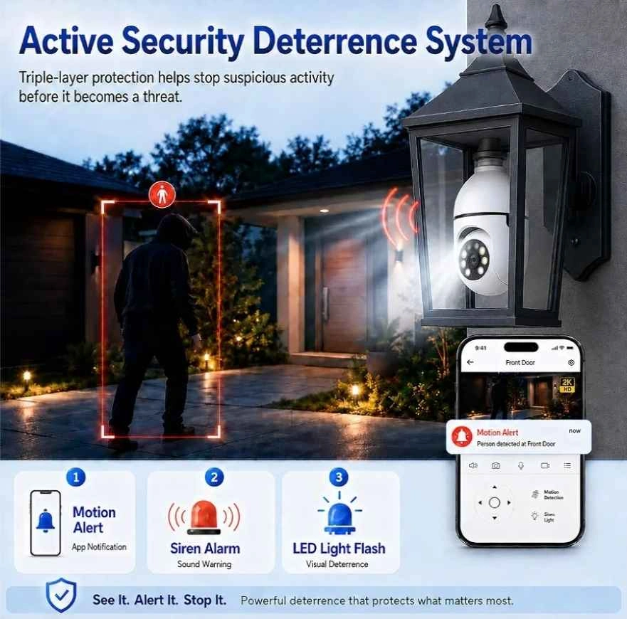 Brand new Light Bulb Security Camera 2K HD WiFi Outdoor - photo 5