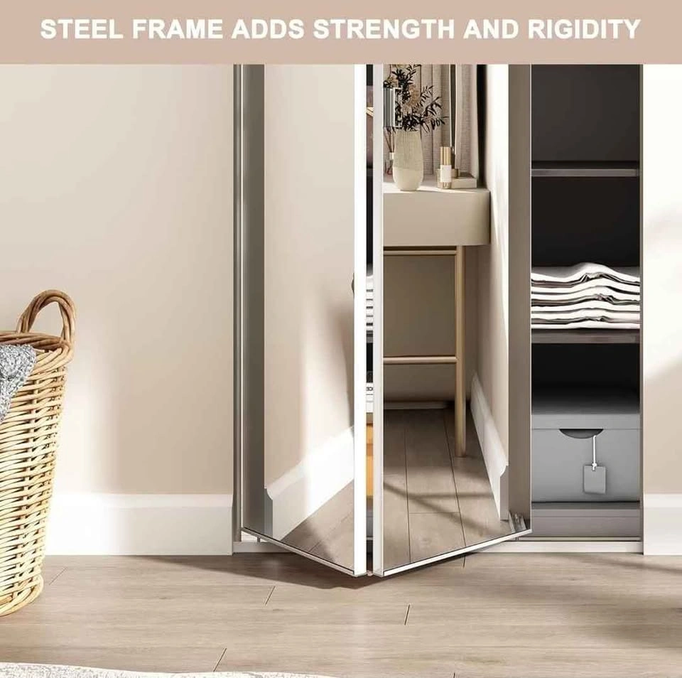 JUBEST Bifold Closet Door, 36"x81" Mirrored, Brand New - photo 3