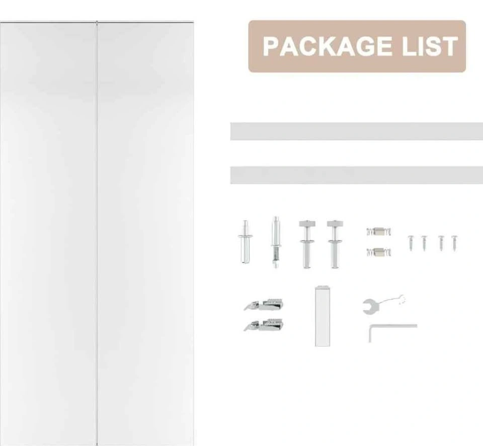 JUBEST Bifold Closet Door, 36"x81" Mirrored, Brand New - photo 5