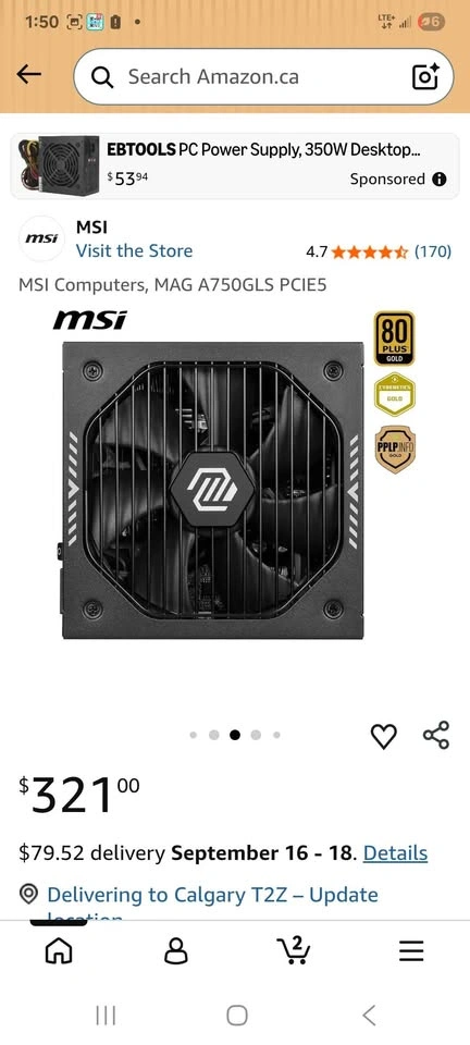 Brand new MSI Computers, MAG A750GLS PCIE5 - photo 5