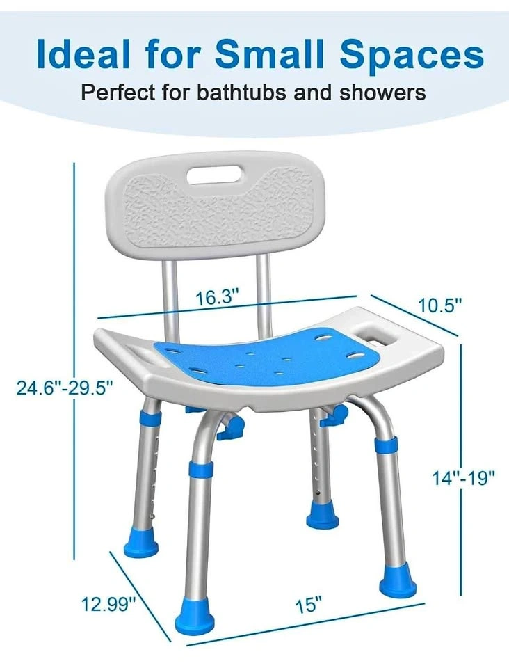HOMLAND Shower Chair with Removable Back, 400 lbs Heavy Duty