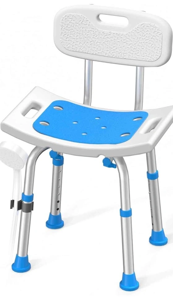 HOMLAND Shower Chair with Removable Back, 400 lbs Heavy Duty - photo 3