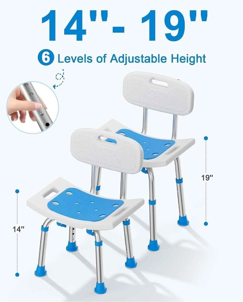 HOMLAND Shower Chair with Removable Back, 400 lbs Heavy Duty - photo 4